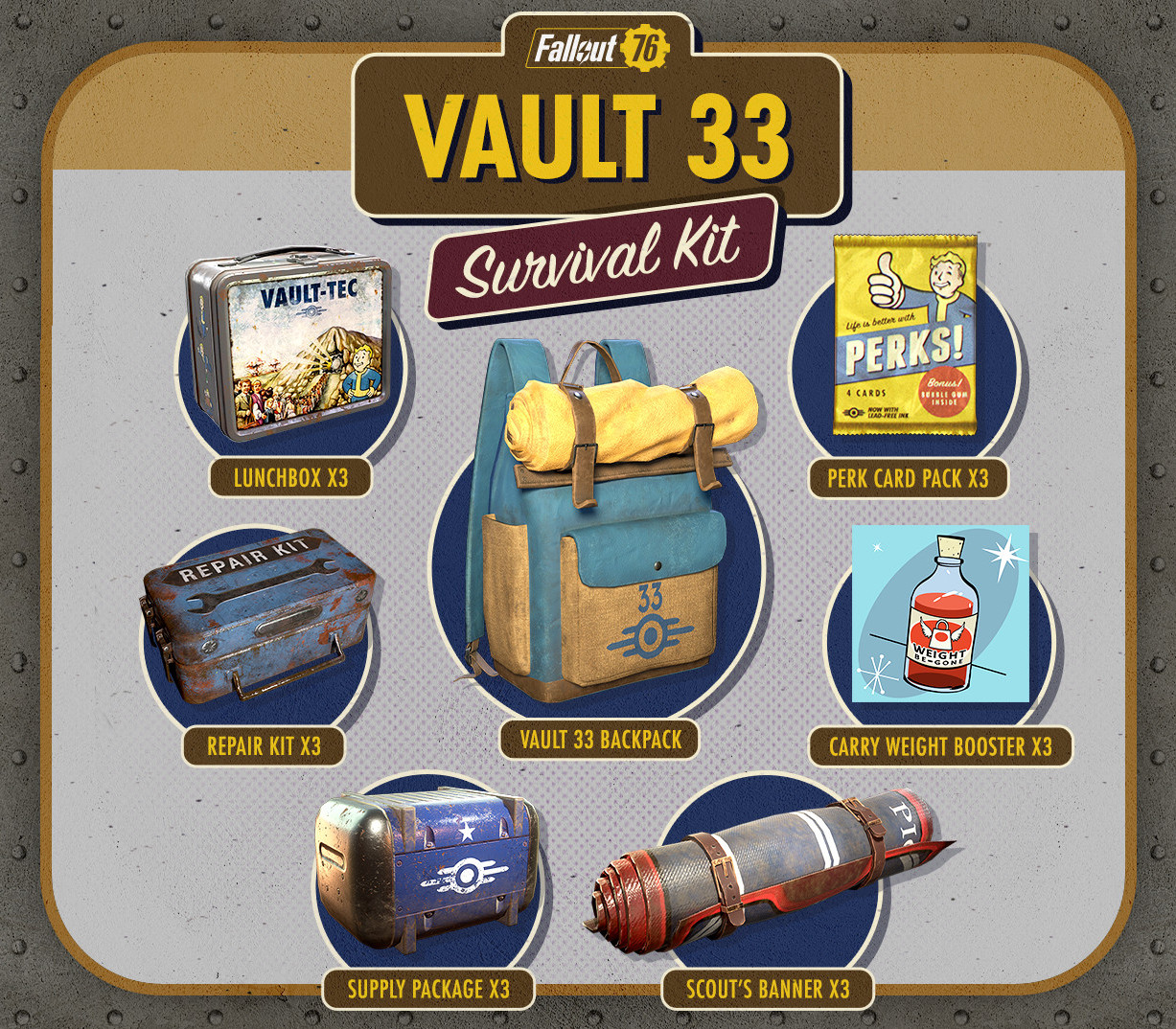 Fallout 76 - Vault 33 Survival Pack DLC PC Windows 10/11 cover art