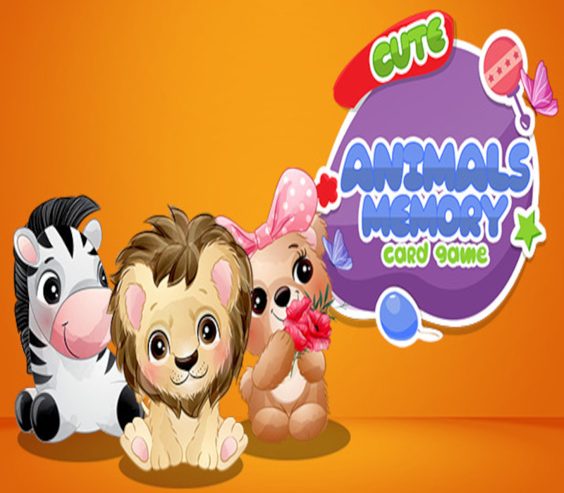 Cute animals memory card game cover art