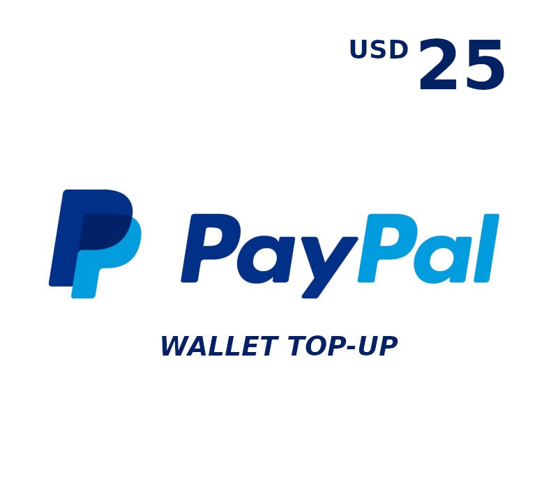 PayPal Wallet 25 USD Top Up cover art