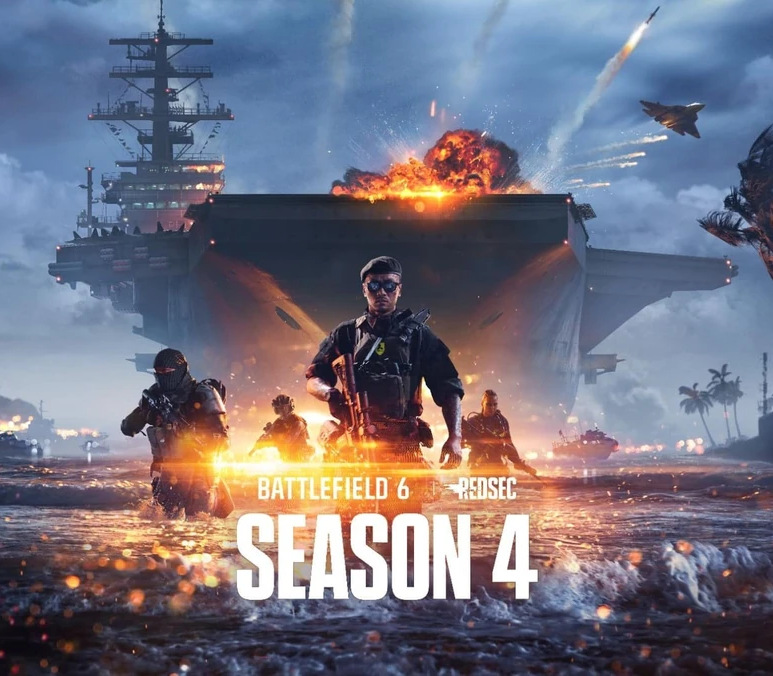 Battlefield 6 and REDSEC - Season 4 Battlefield Pro DLC cover art