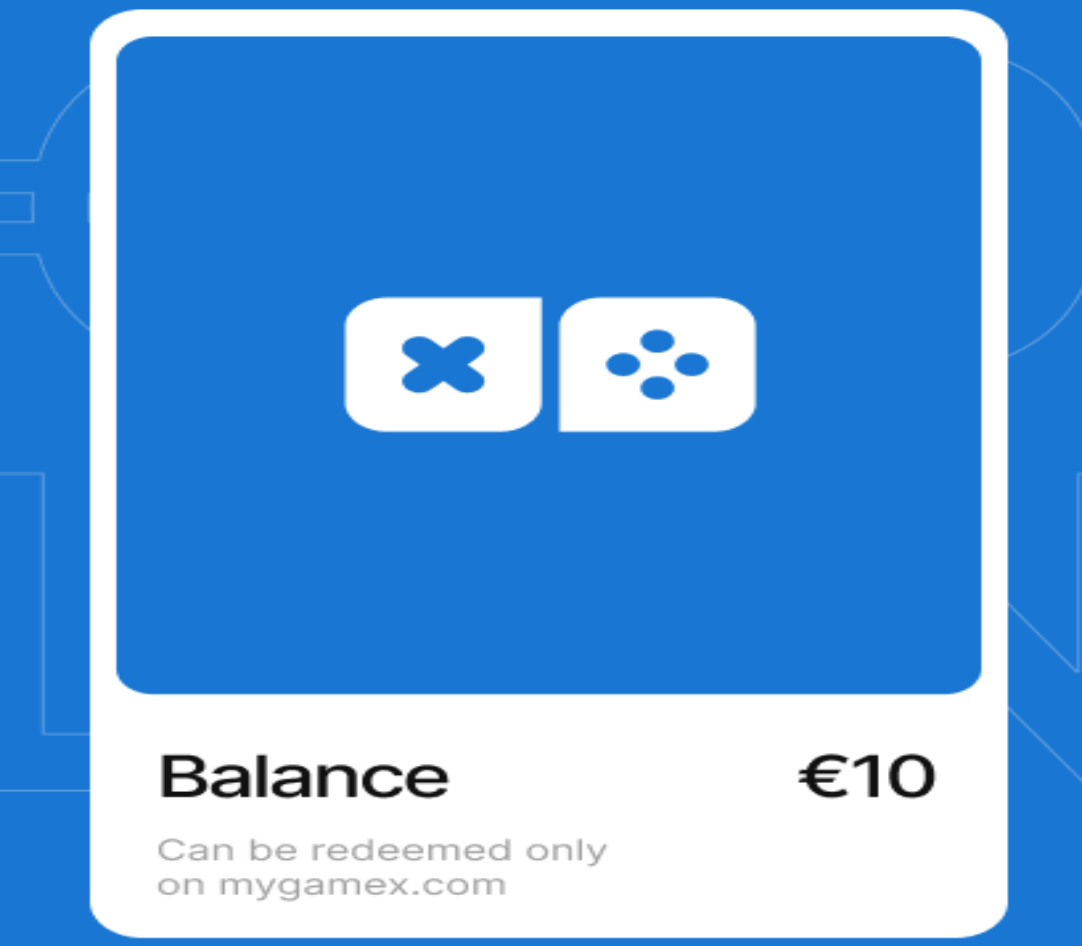 MyGameX €10 Balance Gift Card cover art