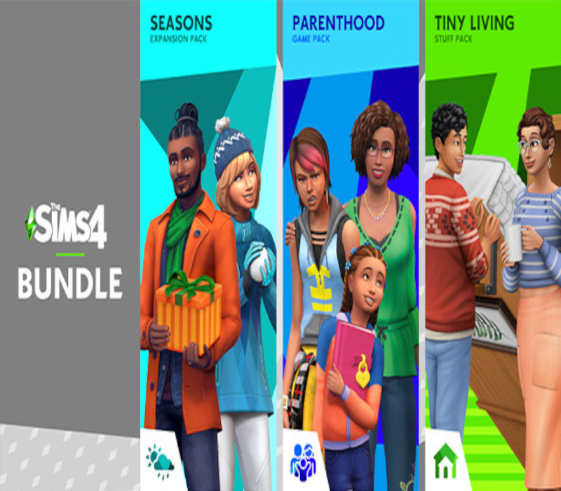 The Sims 4 - Seasons + Parenthood + Tiny Living Stuff DLC Bundle cover art