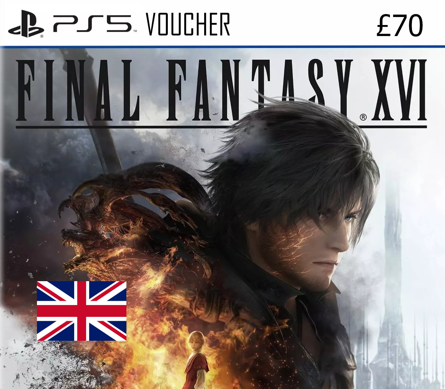 Final Fantasy XVI UK PlayStation Network Card £70 cover art
