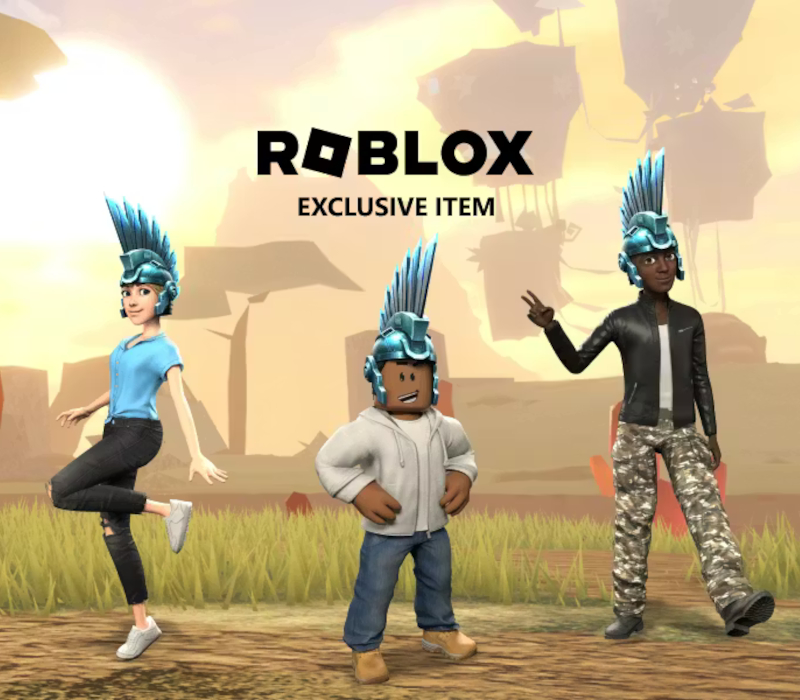 Roblox - Blue Steel Mohawk Helmet DLC cover art