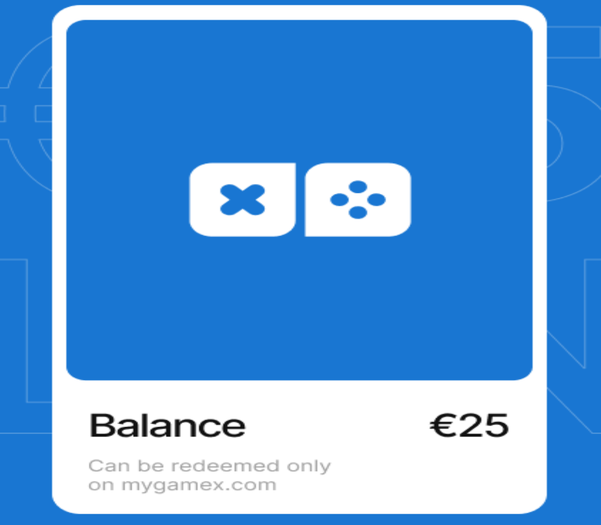 MyGameX €25 Balance Gift Card cover art