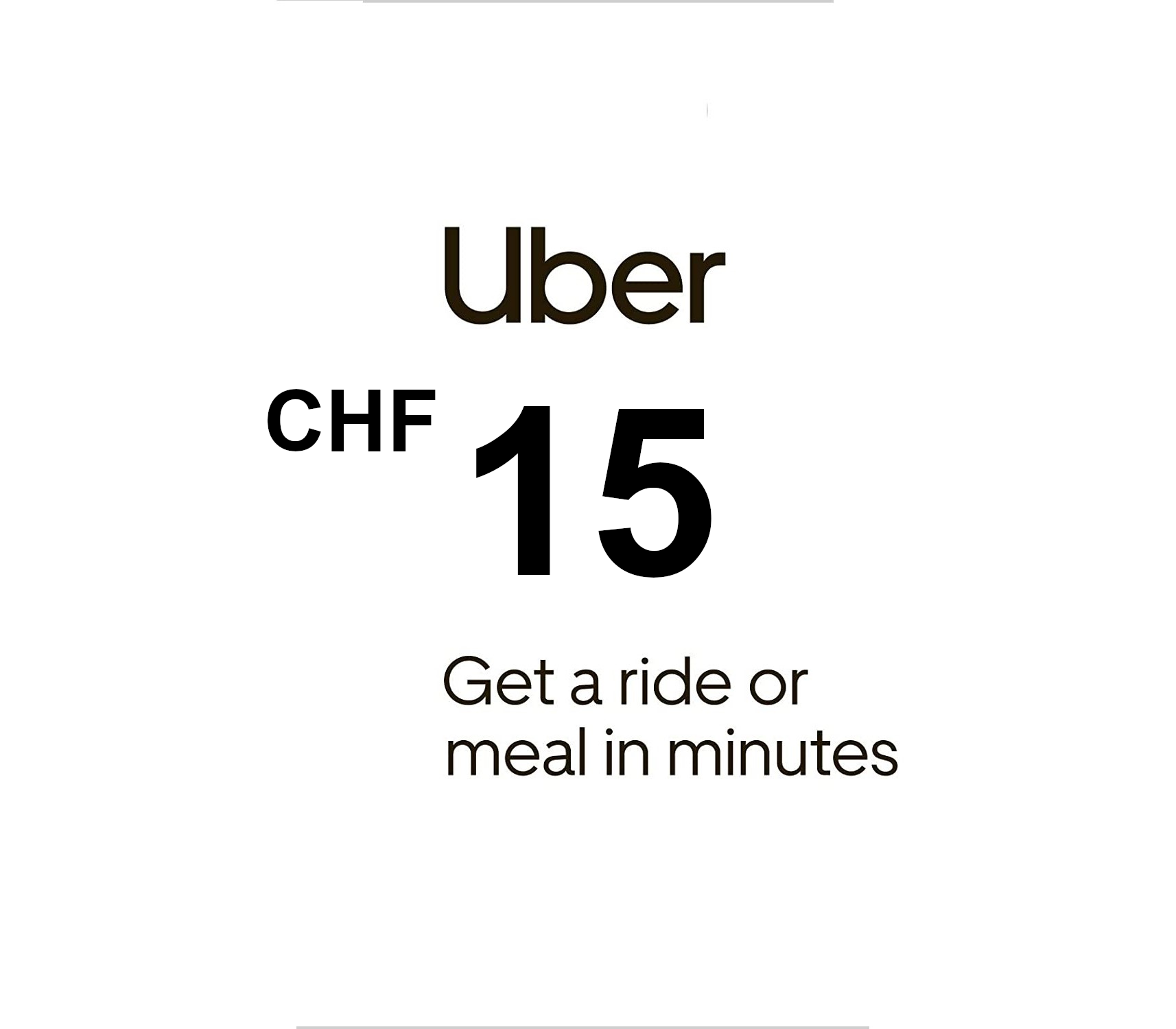 Uber 15 CHF CH Gift Card cover art