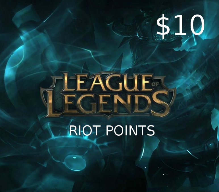 League of Legends 10 USD Prepaid RP Card cover art